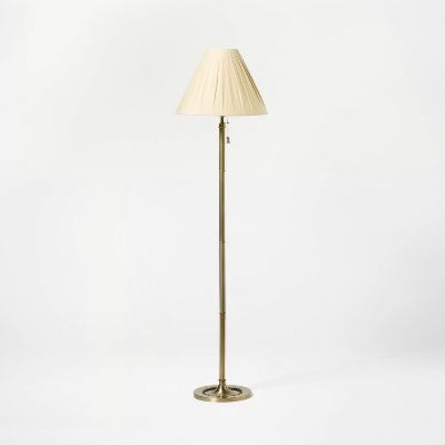 Turned Brass with Stone Detail Floor Lamp - Threshold™ designed with Studio McGee