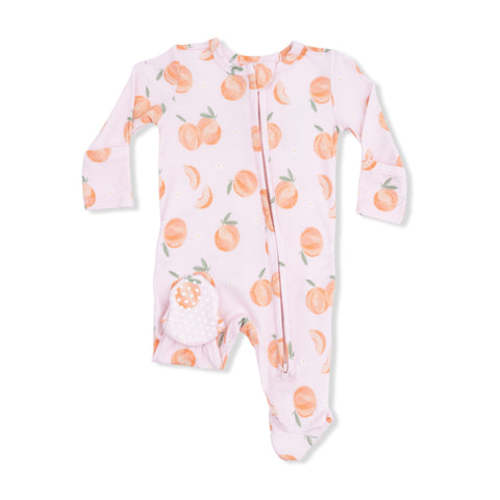 Sweet Peach - 2 Way Ruffle Back Zipper Footie