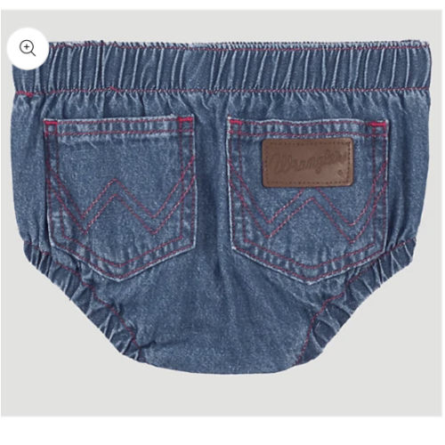 Wrangler Baby Denim Diaper Cover W/ Pink Stitching 1011MWIDP | Painted Cowgirl Western Store