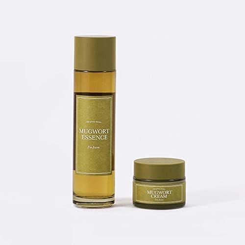 [I'm From] 2 Step Mugwort Calming Set, Essence and Cream Mugwort Extract 73.55~100%, Great for Irritation, Redness