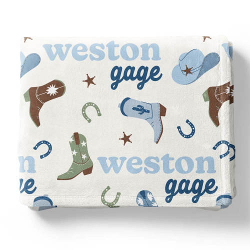 Boot Scootin' Personalized Kids Blanket