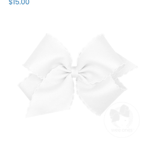 King Grosgrain Hair Bow with Matching Moonstitch Edge