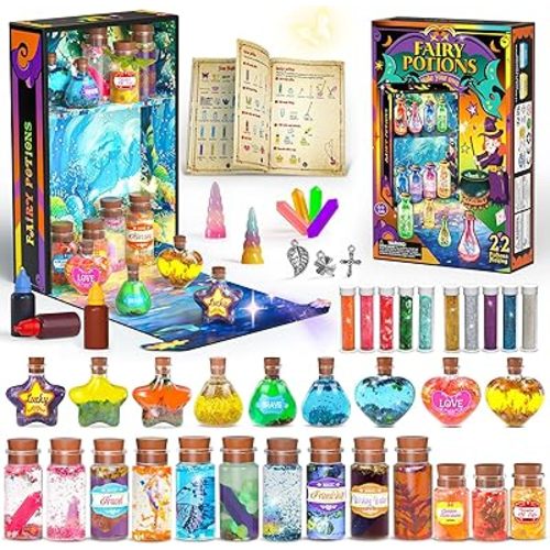 Magic Potion Kit for Girls - Fairy Potions Kit 22 Potions Magic Mix Kit for Kids 6 7 8 9 10 12+ Years Mystery Potion Making kit Art Craft Kit Gifts Toys for Christmas Halloween Birthday