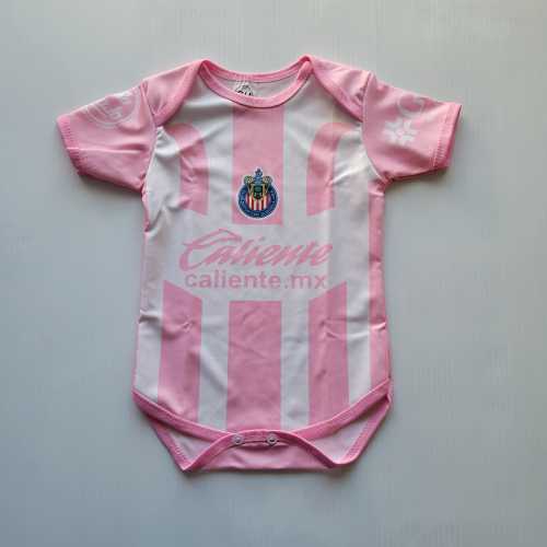 Custom Chivas Baby Girl Pink Bodysuit, Mexican Outfit One-piece, Personalized with Name and Number