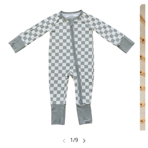 Light Green Checkered Bamboo Zipper