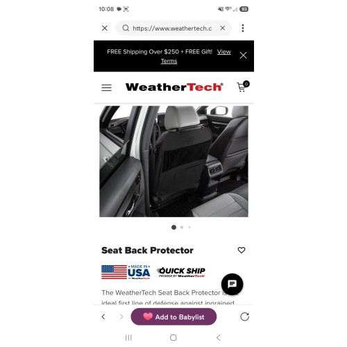 Car Seat Back Protector black