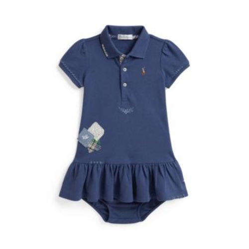 Baby Girls' Short-Sleeve Polo Dress with Bloomer, 2-Piece Set