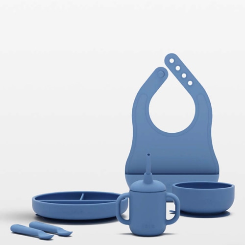Lalo Blueberry Blue First Bite Full Baby Feeding Set