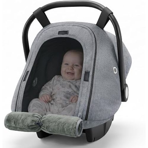 Orzbow Winter Car Seat Cover Baby, Waterproof Carseat Canopy, Light Grey
