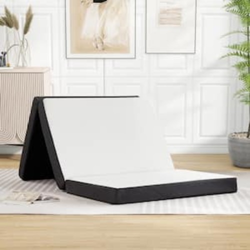 White Single Medium Firm Tri-Fold Mattress Topper Memory Foam 3 in. Folding Mattress