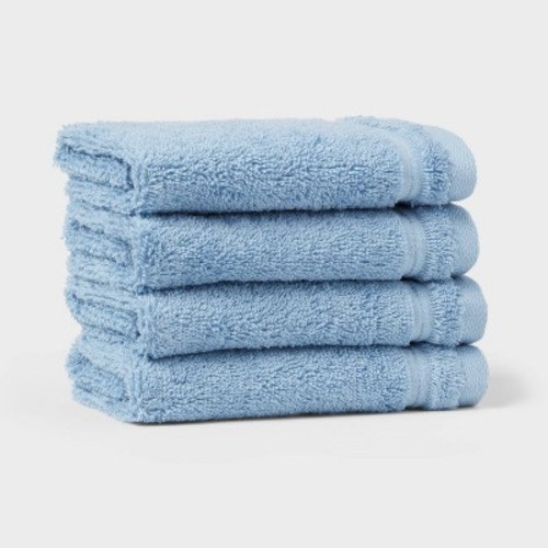 4pk Total Fresh Antimicrobial Washcloth Set Blue - Threshold™