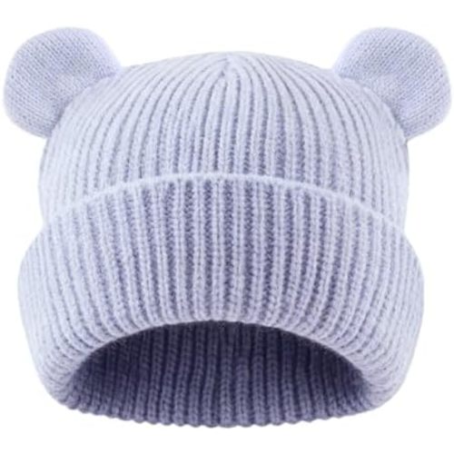 Bear Baby Beanie Knitted Baby Winter Hat Infant Toddler Boys Girls Beanie with Cotton Lining