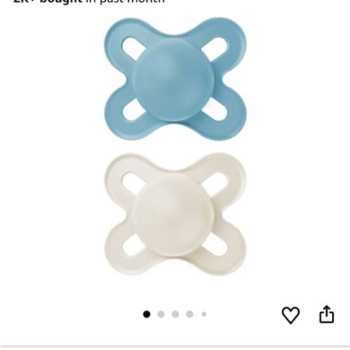 MAM Original Start Matte Baby Pacifiers, Binky for 0-3 Months, BPA-Free Silicone Nipple, Easy to Clean, Best for Newborn Babies, Developed with Medical Experts, 2 Count Binkies with Sterilizer Case