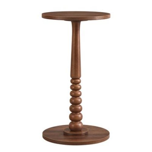 VASAGLE MARIEL Collection - Side Table, Accent Nightstand, Round End Drink Table, Solid Wood Leg, Mid-Century Modern, Chestnut Walnut