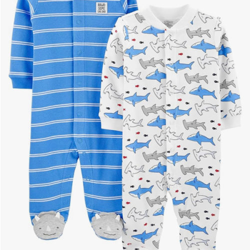 Simple Joys by Carter's baby-boys 2-way Zip Thermal Footed Sleep and Play, Pack of 2