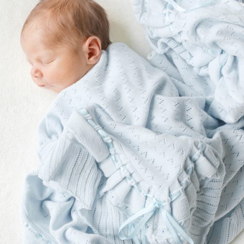 Pointelle Knit Ruffle Blanket | Feltman Brothers