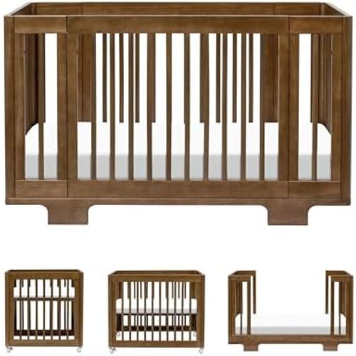 babyletto Yuzu All-Stages Convertible Baby Crib, Natural Walnut