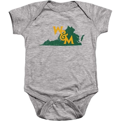 College of William & Mary Official State Shape Unisex Infant Snap Suit for Baby