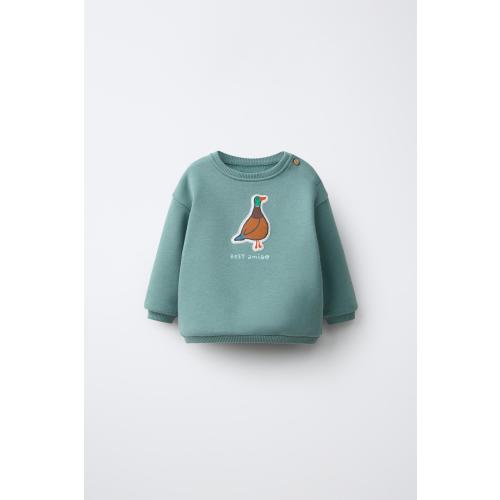 DUCK PATCH SWEATSHIRT - Sea green | ZARA United States
