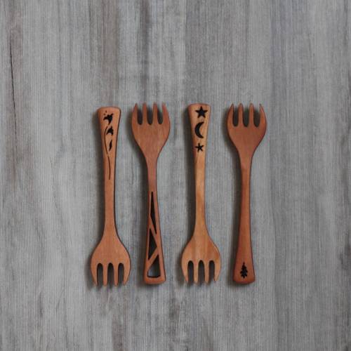 Handmade Wooden Mini Fork | 4 Designs