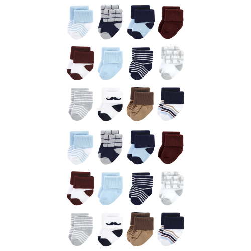 Little Treasure Baby Cotton Rich Terry Socks 24-Pack, Dapper Dude, 0-6 Months