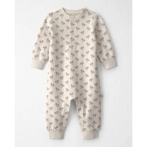 Baby Girl Organic Cotton French Terry Jumpsuit in Floral - Little Planet | Carter's