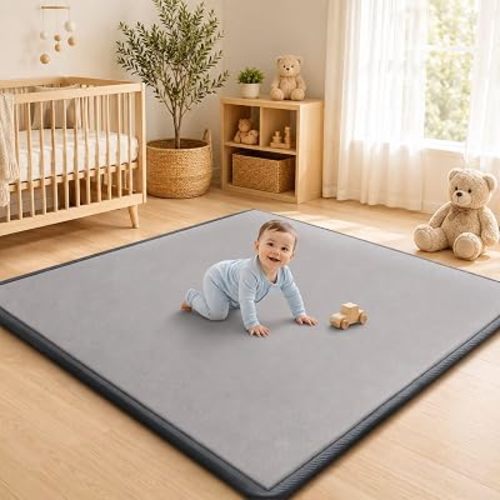 Baby Play Mat for Floor - 1.4" Thick Memory Foam Rug, 80"x70"