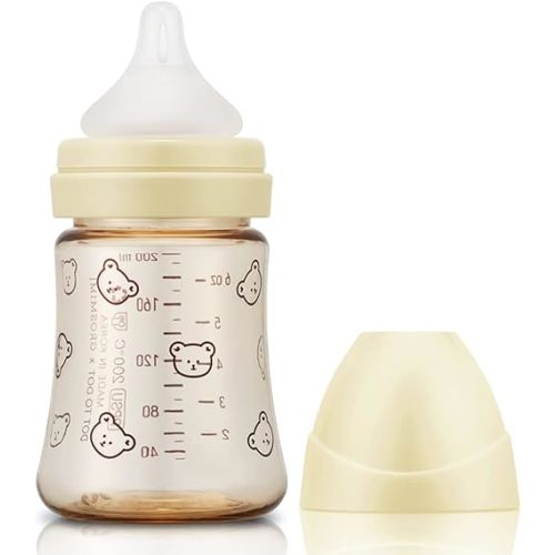 Grosmimi PPSU Baby Bottle, BPA Free (6oz Bear_Pure Gold)
