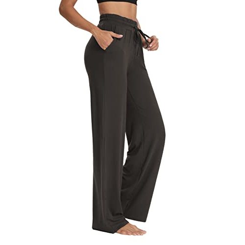 Sarin Mathews Womens Yoga Sweatpants Wide Leg High Waisted Lounge Pajamas Pants Comfy Workout Loose Pants with Pockets