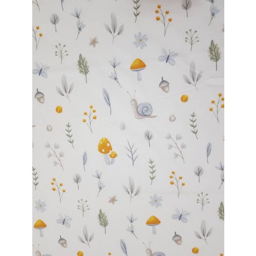 Mushroom Crib Sheet | Toddler, Twin, Queen, Full Set, Cotton Floral & Snail bedding nursery, Mini, Changing Pad Cover