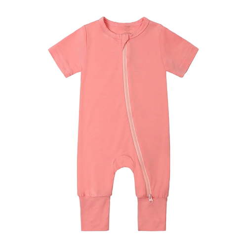 WIBACKER Baby Boys Girls Bamboo Viscose Short Sleeve Pajamas, 2 Way Zipper Romper, Sleep and Play 0-24 Months