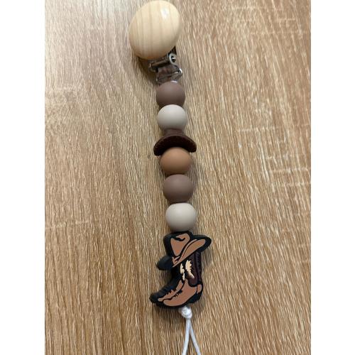 Cowboy Boots Pacifier Clip