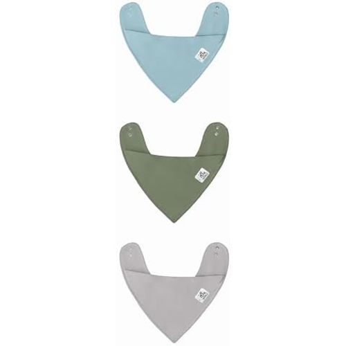 The Ollie World Bandana Bibs (3-Pack) – Adjustable Snaps, Moisture-Wicking Fabric, OEKO-TEX® Certified, Soft & Absorbent
