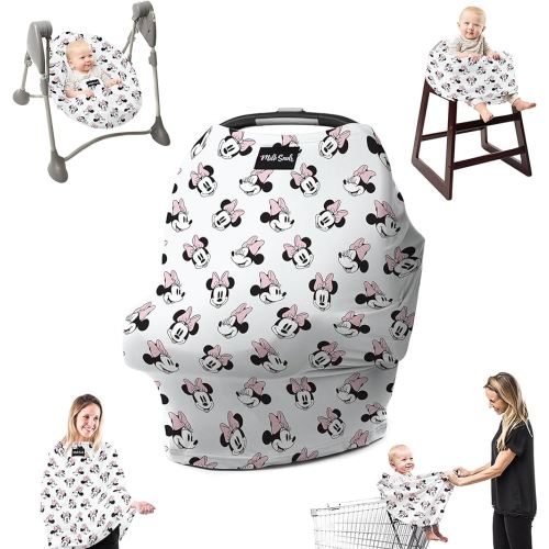 Milk Snob Original Disney 5-in-1 Cover, Minnie Mouse, Added Privacy for Breastfeeding, Baby Car Seat, Carrier, Stroller, High Chair, Shopping Cart, Lounger Canopy - Newborn Essentials, Nursing Top