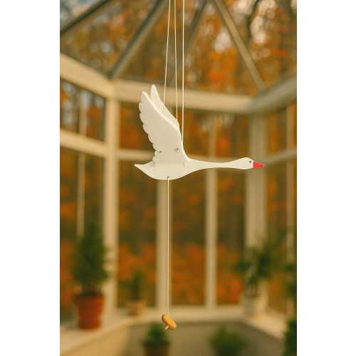 Handmade Nordic Swan Mobile with Moving Wings