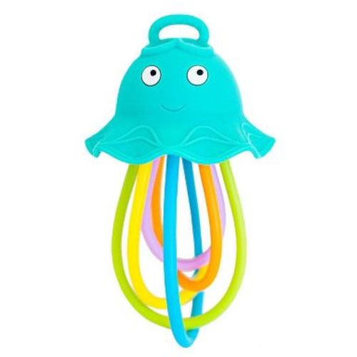 Baby Banana Lil' Squish Jellyfish Sensory Rattle & Teething Toy: BPA-Free, Silicone Material