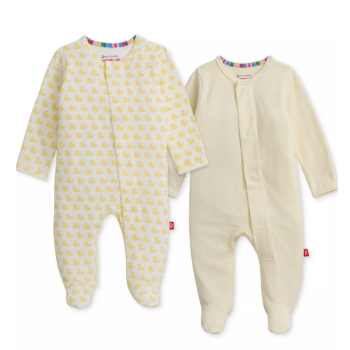 Magnetic Me Baby Cotton Footed Coveralls, 2 Pack