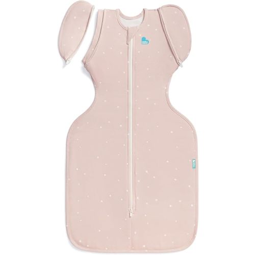Love to Dream Swaddle Up Transition Bag 1.0 TOG | Patented Zip-Off Wings, Gently Help Baby Safely Transition from Being Swaddled | Medium 13-19 lbs, Powder Pink Twinkle