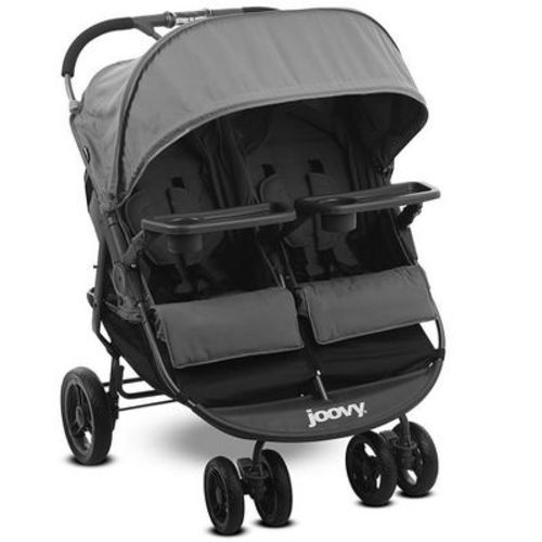 Joovy Scooter X2 With Child Tray Side By Side Double Stroller, Charcoal