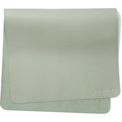 Ava + Oliver Vegan Leather Baby Changing Mat (16 X 30 in) - Multipurpose Wipeable and Portable Diaper Mat - Foldable for Travel (Sage)