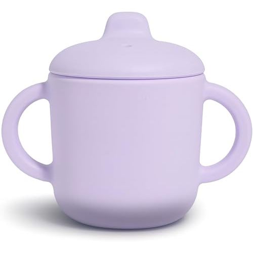 6 Months+ Sippy Cups with Handles,Small Silicone Sippy Cups Leak Proof 5oz,No Spill Sippy cups for Toddlers (Soft Lilac)