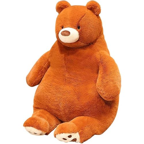 Bear Weighted Stuffed Animals, 17" 3.5 lbs Weighted Bear Plush Toy Large Brown Bear Weighted Plush Animal Pillow Gifts for Boys and Girls