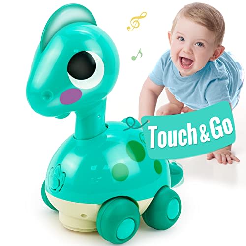 SunnyPal Baby Toys 6-12 Months Touch & Go Dino Moving 12-18 Months, Crawling Infant Toy, Tummy Time Toy for 1 Year Old Boy Gift, Baby Boy Toys for Ages 0-2 Easter Basket Stuffers for Babies
