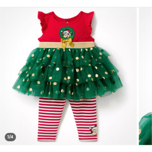 Santa Minnie Mouse Holiday Dress and Leggings Set for Baby | Disney Store