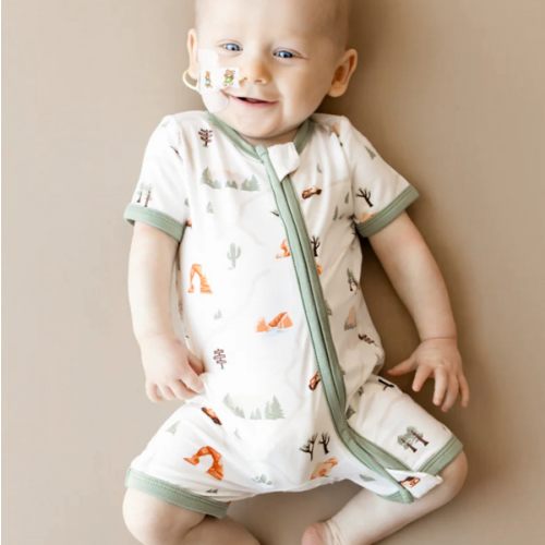 Zippered Shortall Romper in Road Trip