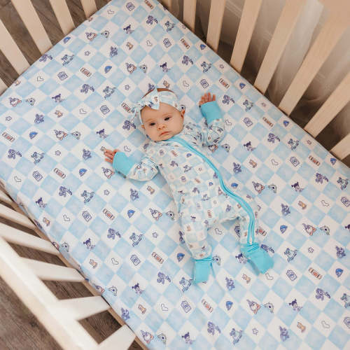 Premium Knit Fitted Crib Sheet - Monsters, Inc. Medley