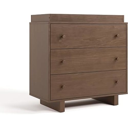 Storkcraft Texas 3 Drawer Chest with Removable Changing Table Topper (Hazelnut) – GREENGUARD Gold Certified Baby Dresser, Interlocking Drawer System for Nursery & Kids’ Bedroom Dresser