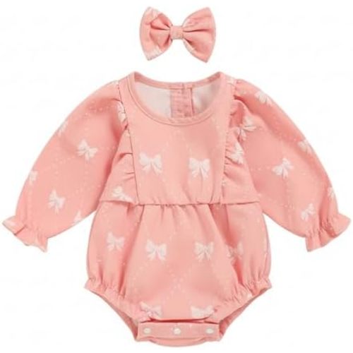 Baby Girl Fall Outfits Newborn Girl Clothes Long Sleeve Baby Girl Romper Cute Bubble Infant Floral One Piece Jumpsuit