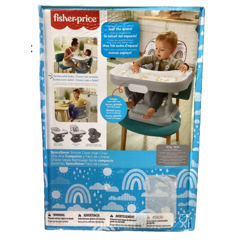 Fisher-Price Space Saver Simple Clean High Chair with Wraparound Deep Dish Tray