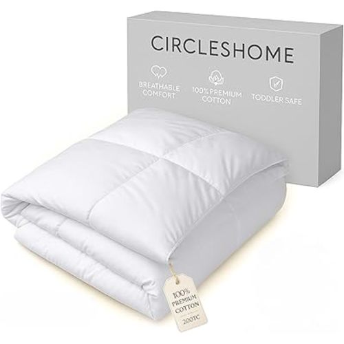 CIRCLESHOME Warm Crib Comforter - Soft, Comfortable, and Breatheable 100% Cotton Comforter for Toddlers - 200 Thread Count - Square Shape Quilting Design (37 x 52)